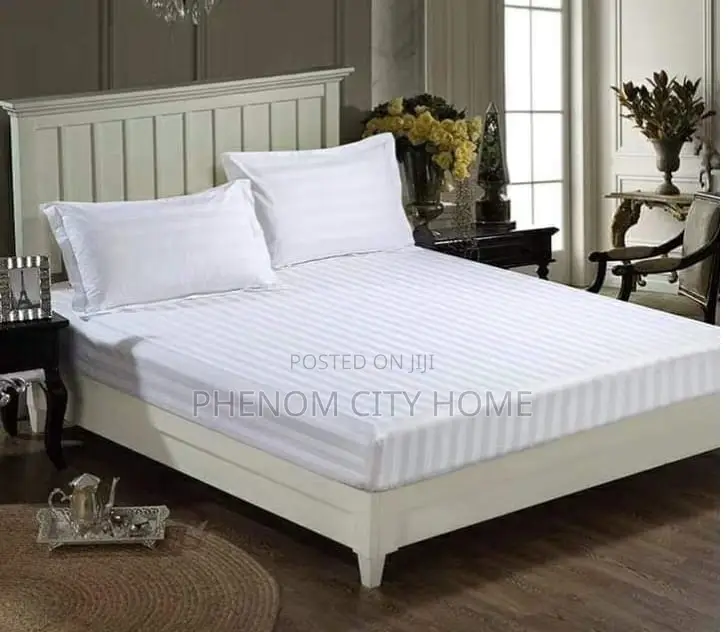 Available Plain Colour Strippe Cotton Bedsheet Set
