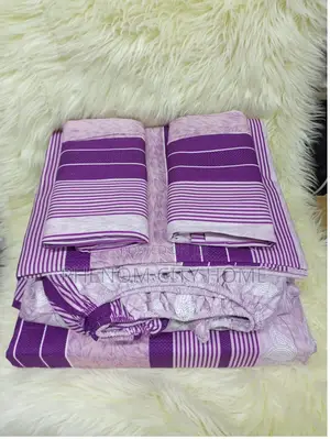 Purplish Bedsheet Set With Mattress Cover/Fitted Bedsheet