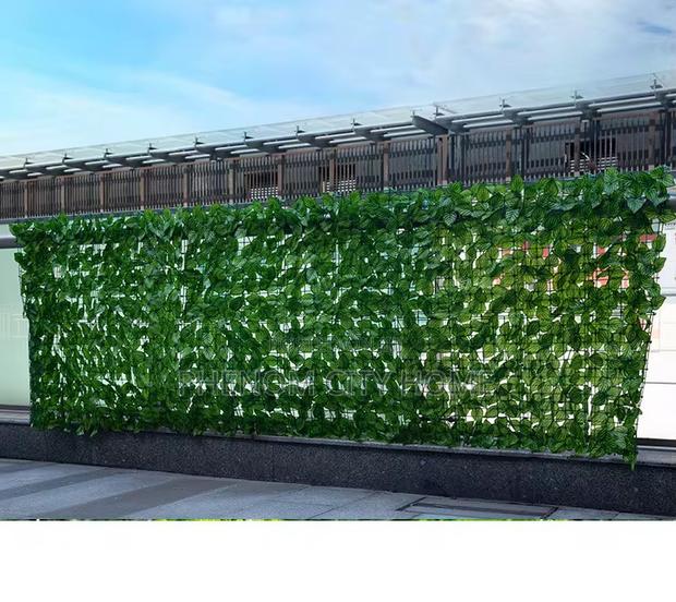 Dark Green Artificial Leafy Privacy Fence - thumbnail 3