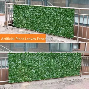 Dark Green Artificial Leafy Privacy Fence