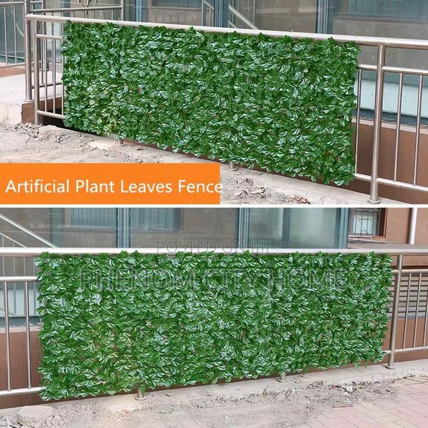 Dark Green Artificial Leafy Privacy Fence - thumbnail 2