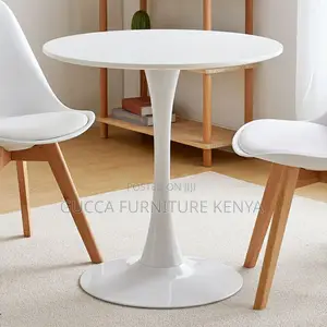 Dining Tables: White Modern Round Wood Dining Table