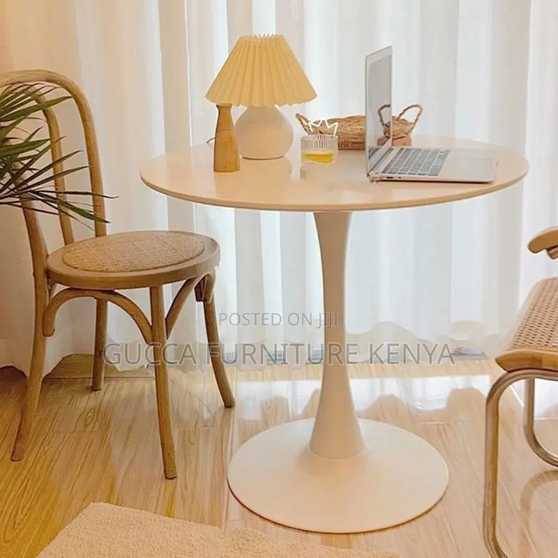 Dining Tables: White Modern Round Wood Dining Table