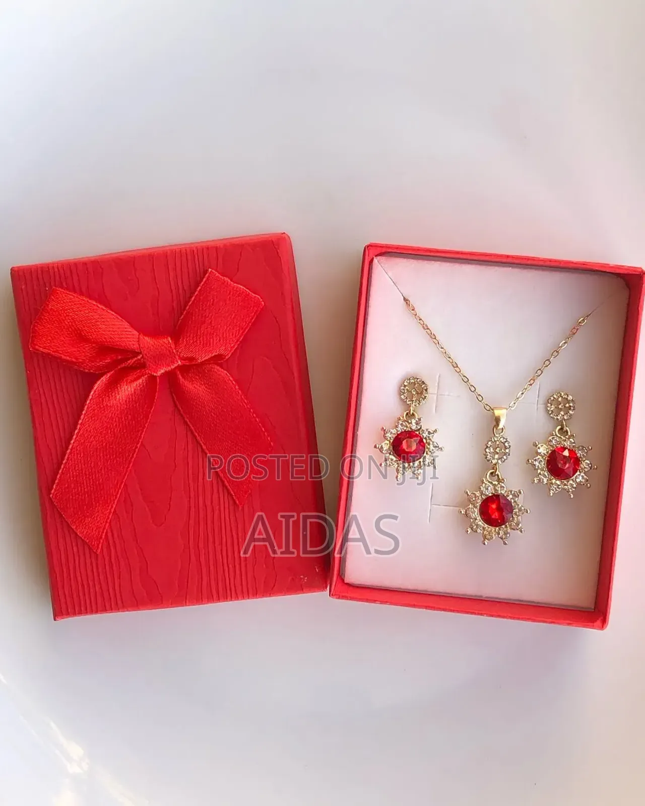 Beautiful Red Necklace and Earings Valentine's Gift