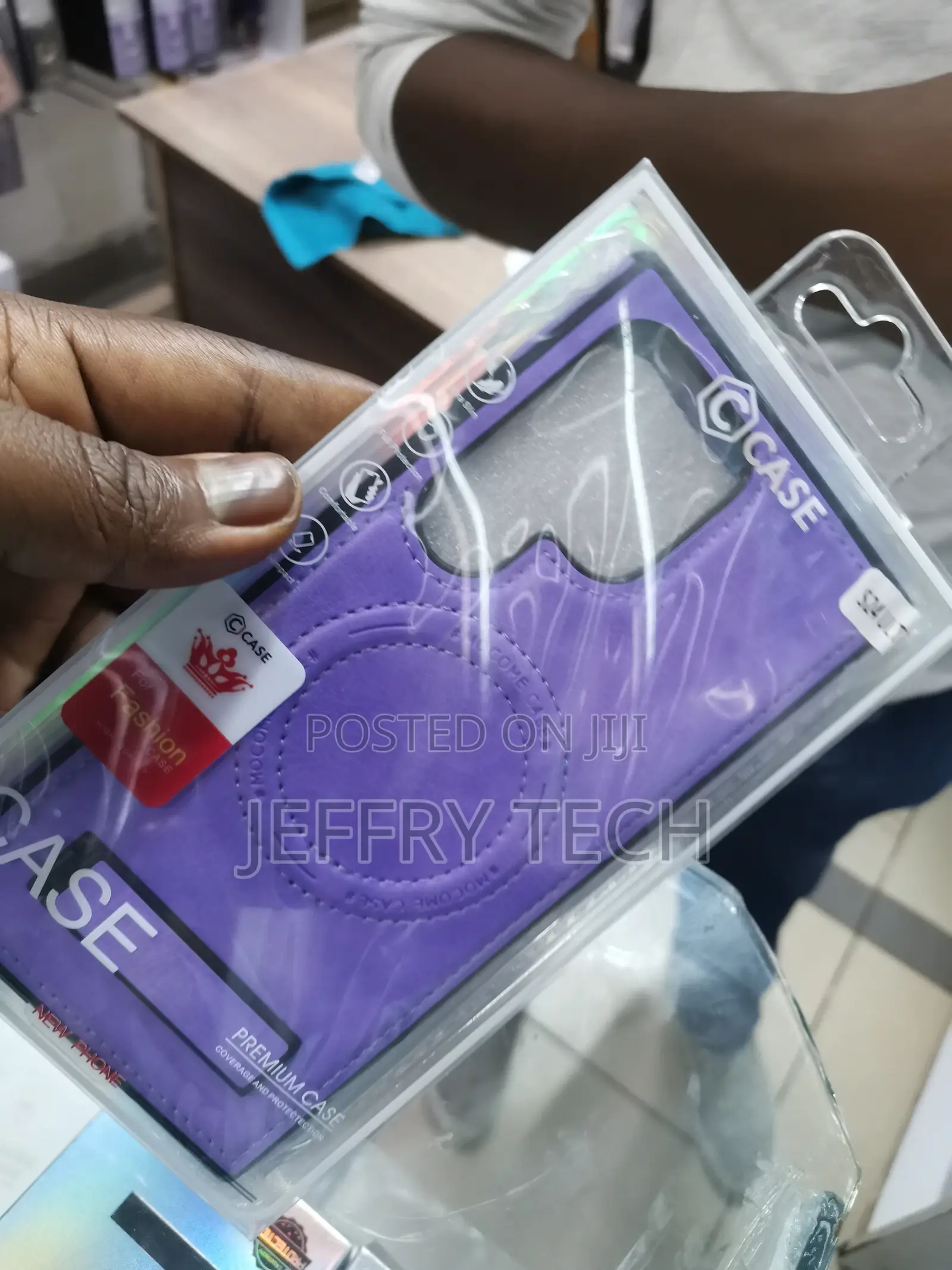 S24 Ultra and S23ULTRA Leather Case Which Stand Purple Case