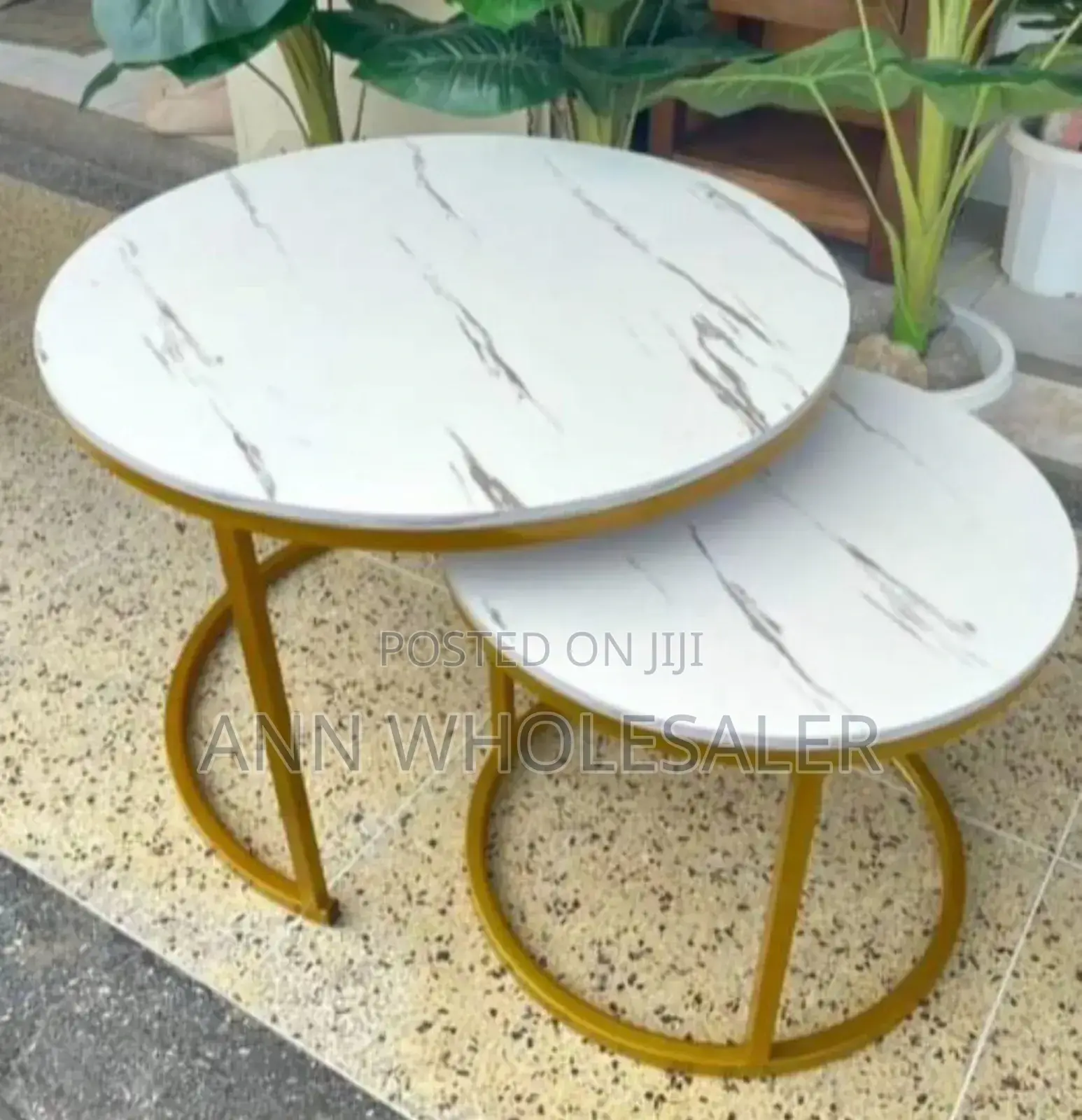 White Nesting Coffee Table Marble Effect MD-F6