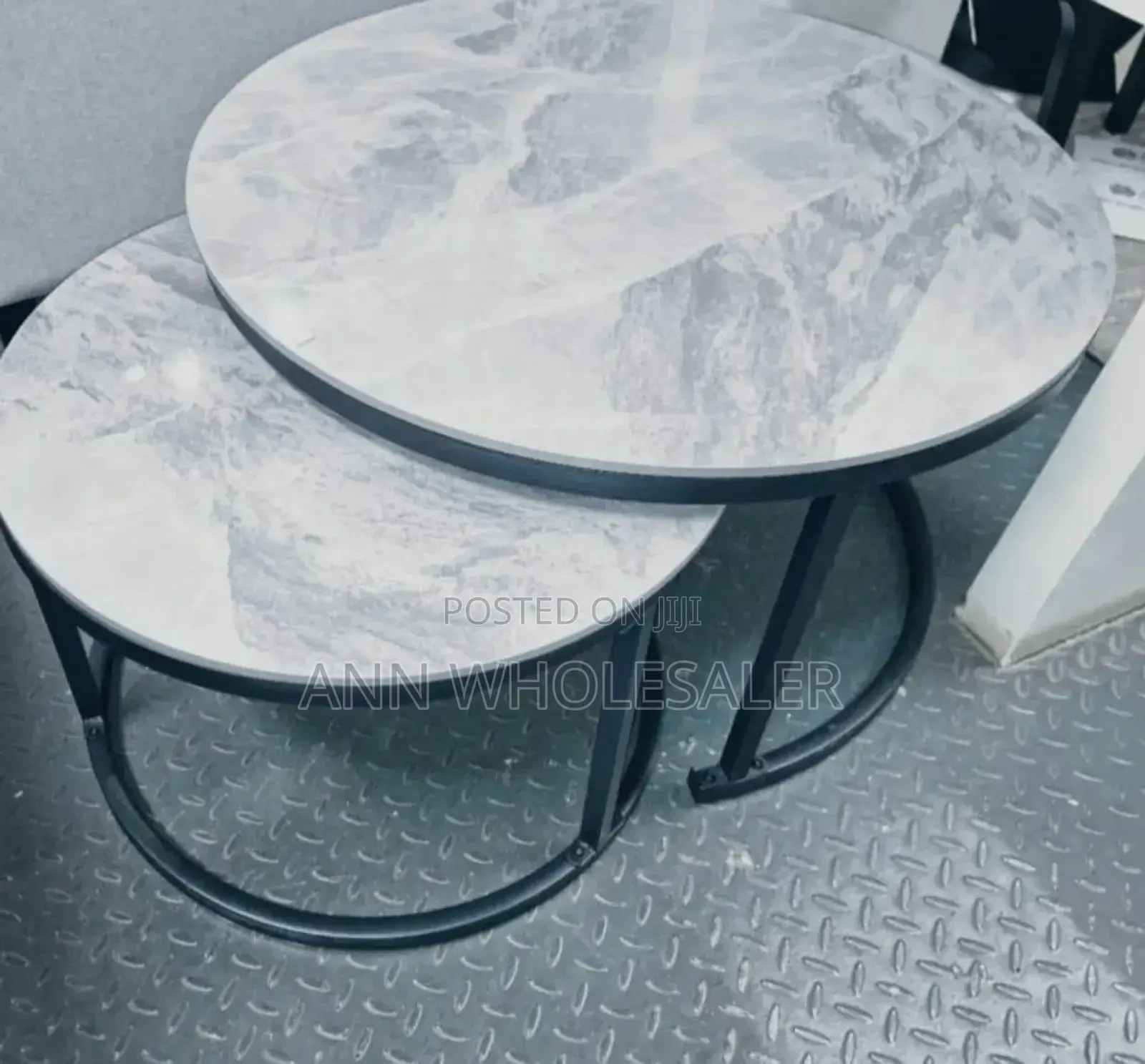 Black Luxury Pure Marble Top Nesting Coffee Tables Mn-6