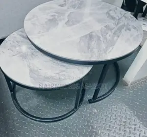 Black Luxury Pure Marble Top Nesting Coffee Tables Mn-6