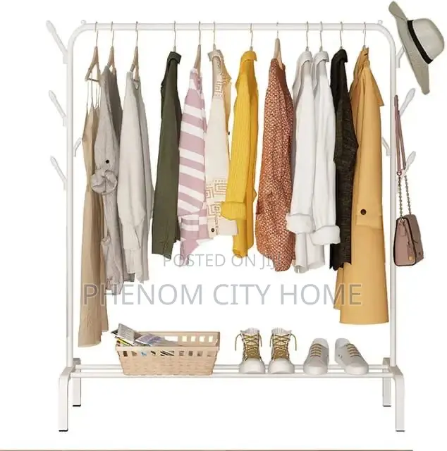 Clothing Rack With Lower Storage Shelf For Boxes/Shoes