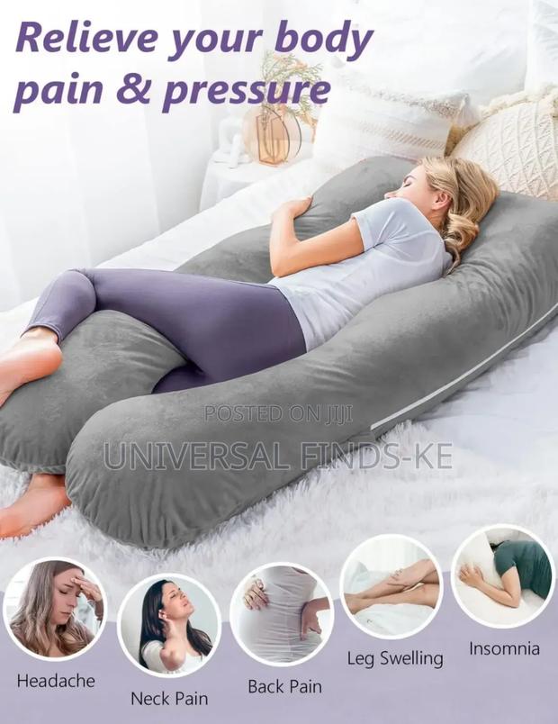 Soft Velvet U Shaped Imported Pregnancy Pillow Better Sleep - main view