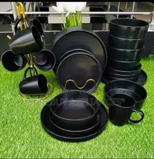 *New Babies !!24pcs All Black Ceramic Dinner Set
