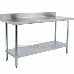 Stainless Steel Work Table With Backsplash