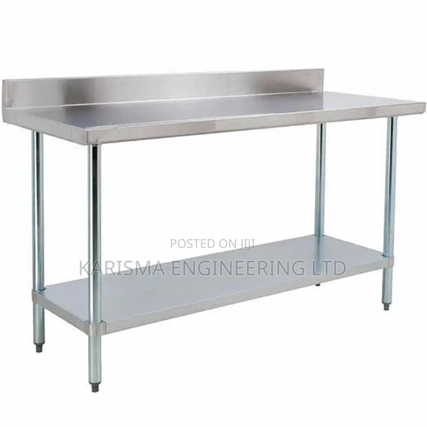 Stainless Steel Work Table With Backsplash
