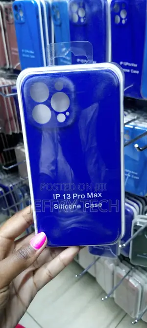 Blue iPhone 13 Pro Max Case, Liquid Silicone Case, Full Body
