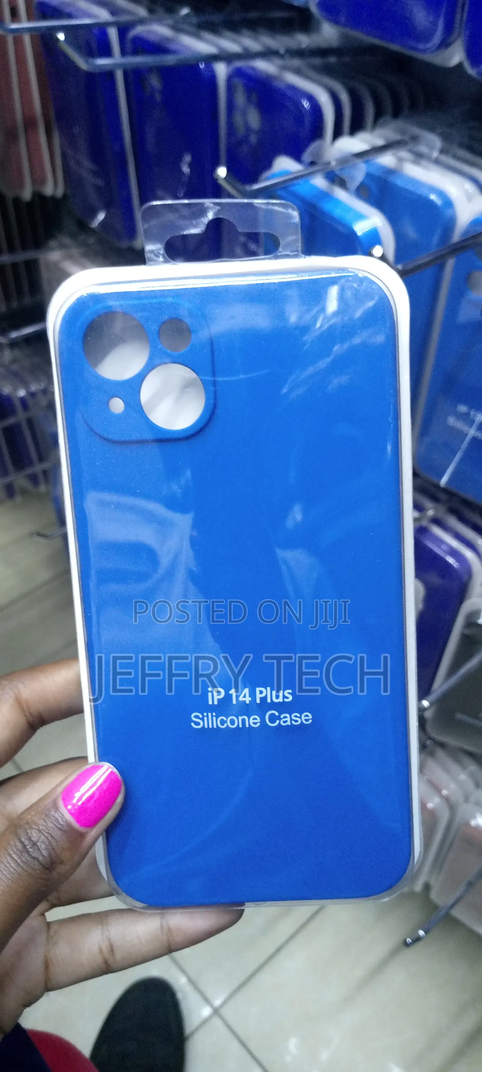 Blue iPhone 14 Plus Case , Liquid Silicone Case Anti-Scratch