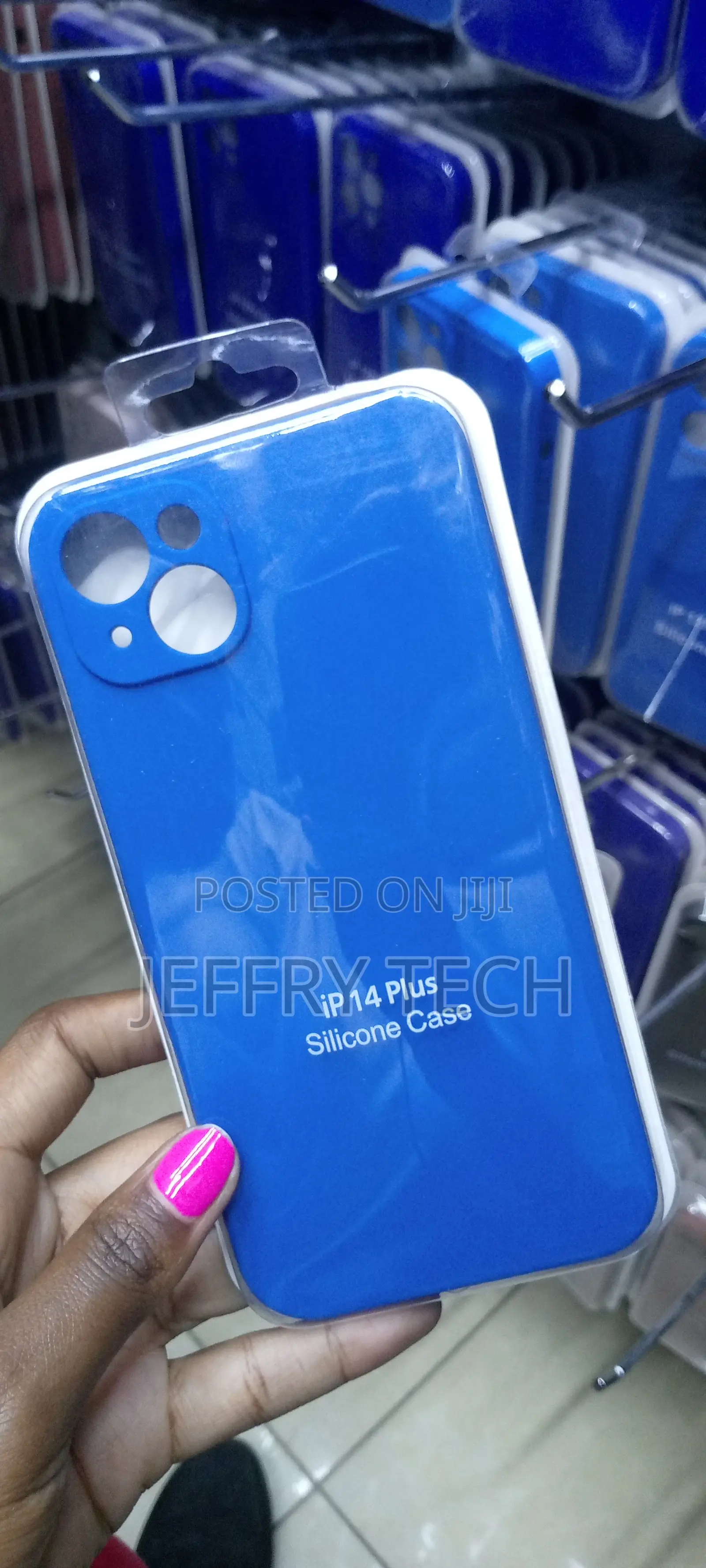 Blue iPhone 14 Plus Case , Liquid Silicone Case Anti-Scratch