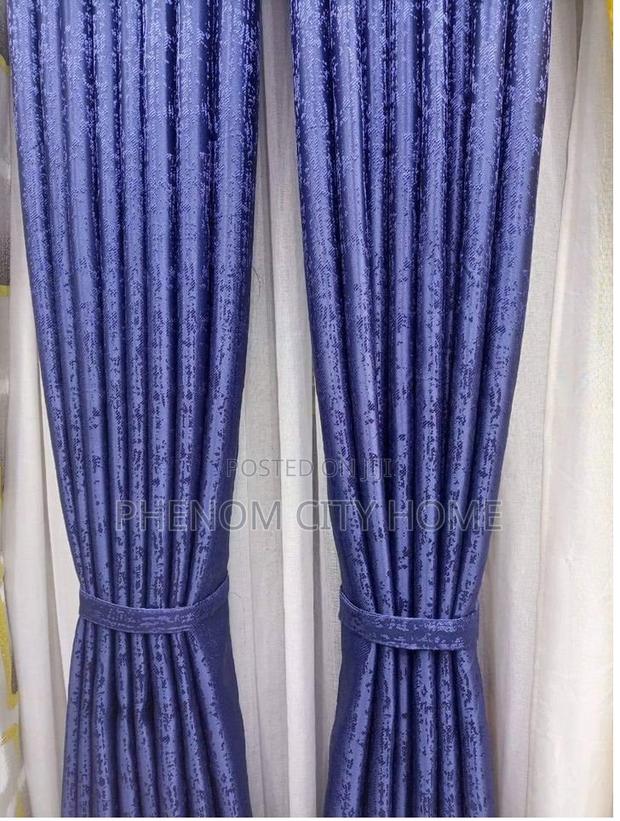 Heavy Duty Navy Blue and Orange Curtains