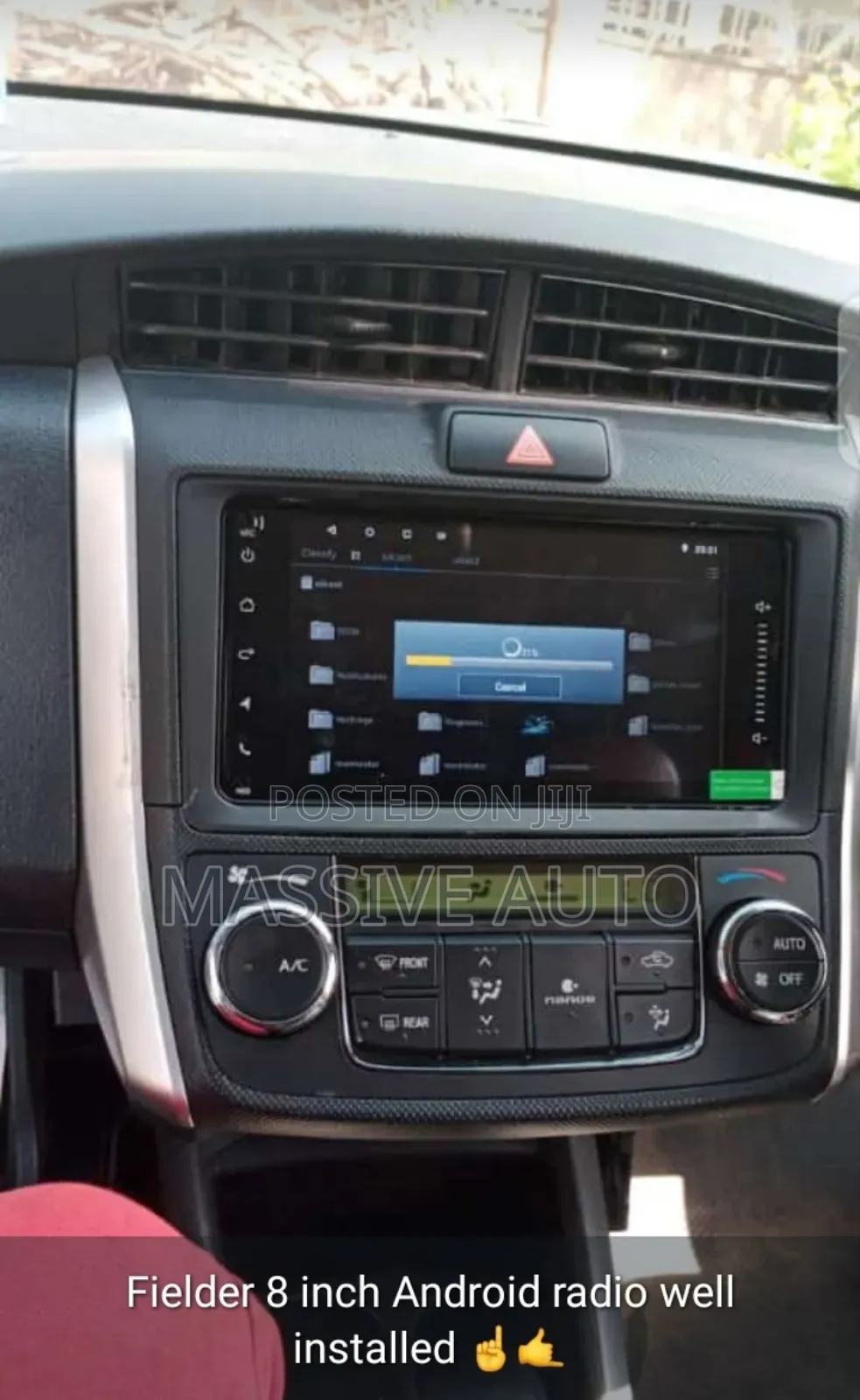 8" Inch Android Car Radio Fitted On Fielder Car