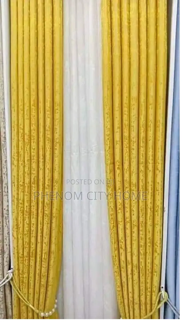 Mustard and Grey High End Curtains Per Metre