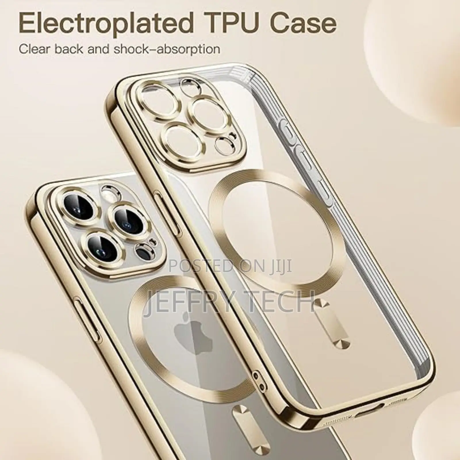 Magsafe Electroplated TPU Cover (Gold) for iPhone 15 Pro