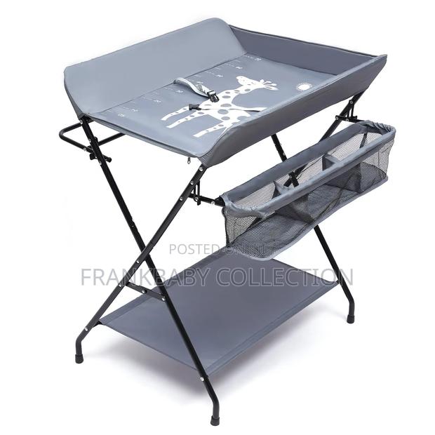 Height Adjustable Baby Changing Station With Rack - main view