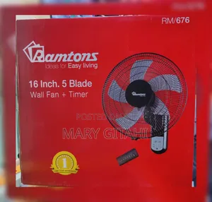 RM/676 Ramtons 16 Inches Wall Fan 5 Blades With Remote at 