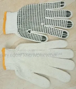 Dotted Fabric Mitts