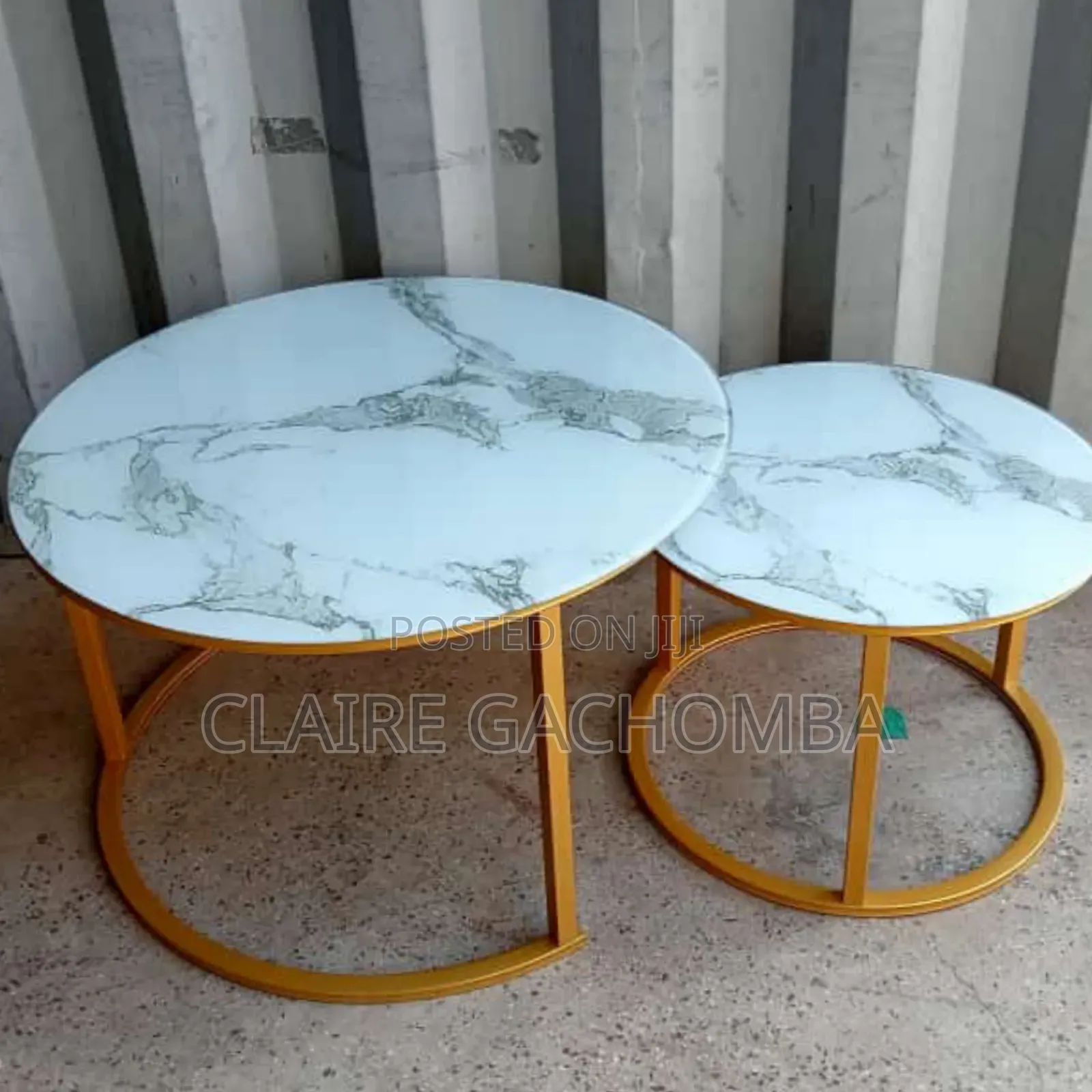 Marble Nesting Coffee Table (Glass Effect) White Price Down