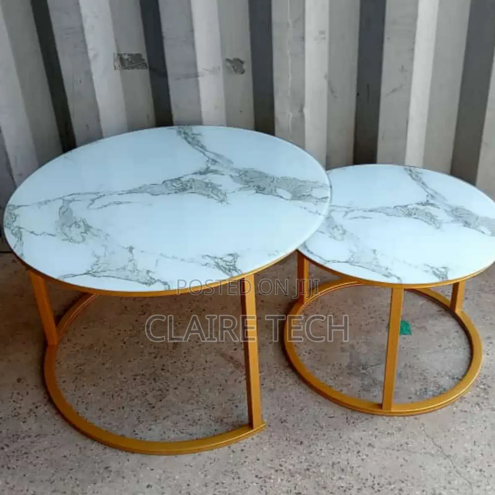 Marble Nesting Coffee Table (Glass Effect) White Price Down