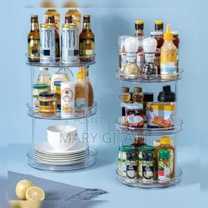 *3 Layer 360 Rotation Cabinet Turntable Organizer