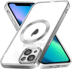 iPhone 13 Silver Edge Electroplated Transparent Magsafe Case