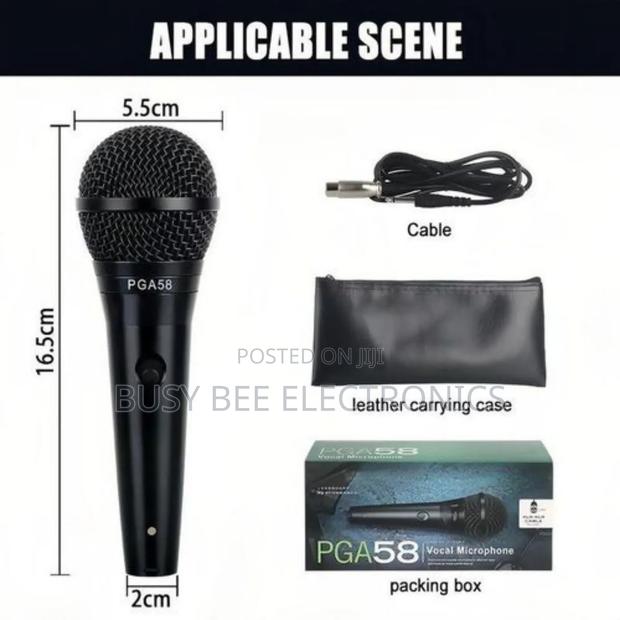 Shure PGA58 Microphone With Mic Cable and Holder