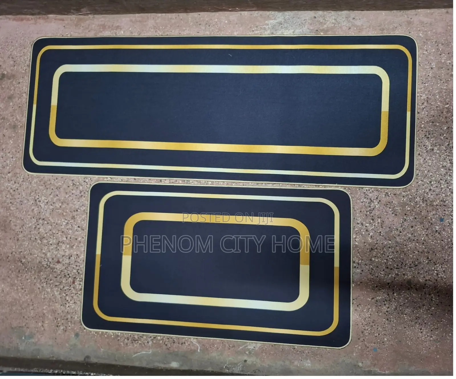 Blackish Rubber Bottom Kitchen Mats