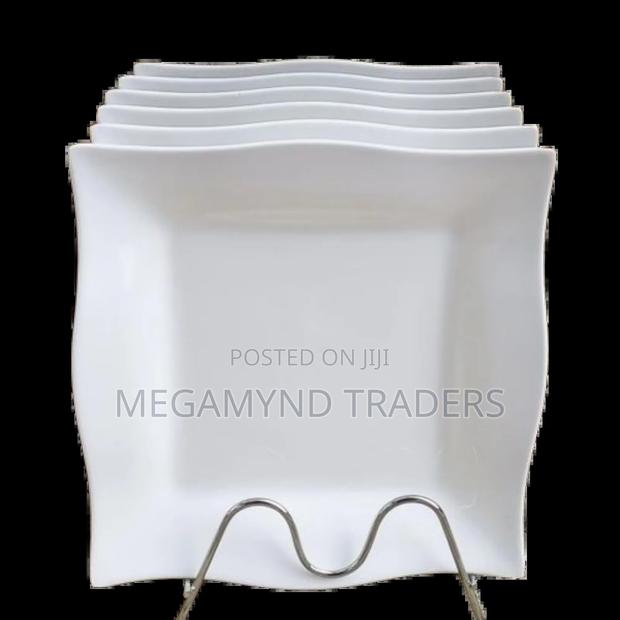 12pc Melamine Plates Square White