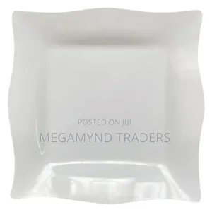 12pc Melamine Plates Square White