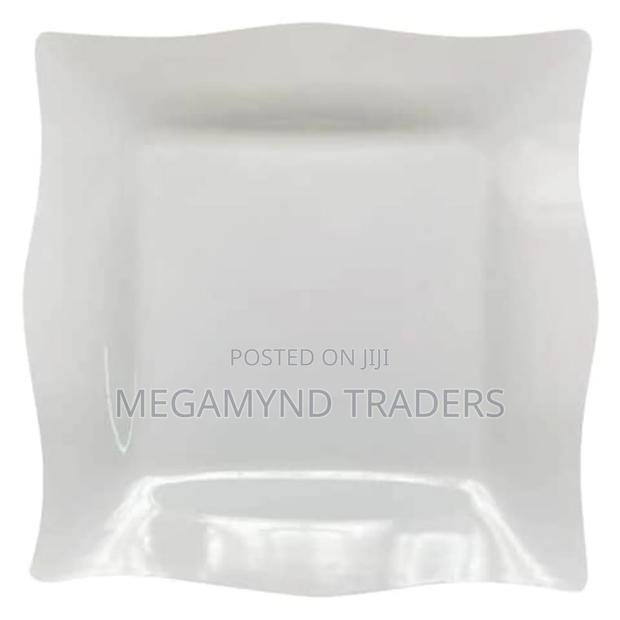 12pc Melamine Plates Square White - thumbnail 2