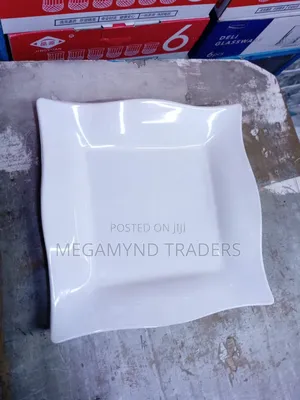 12pc Melamine Plates Square White