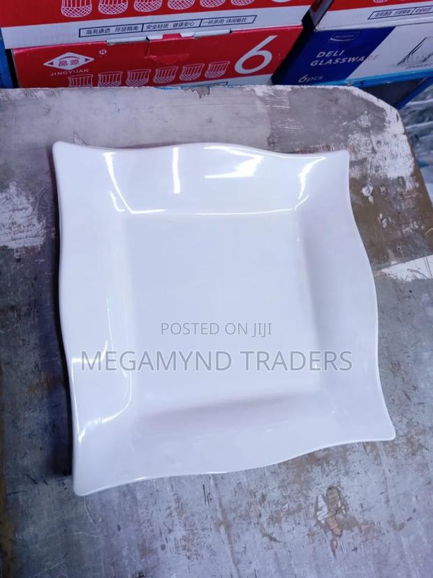 12pc Melamine Plates Square White - thumbnail 3