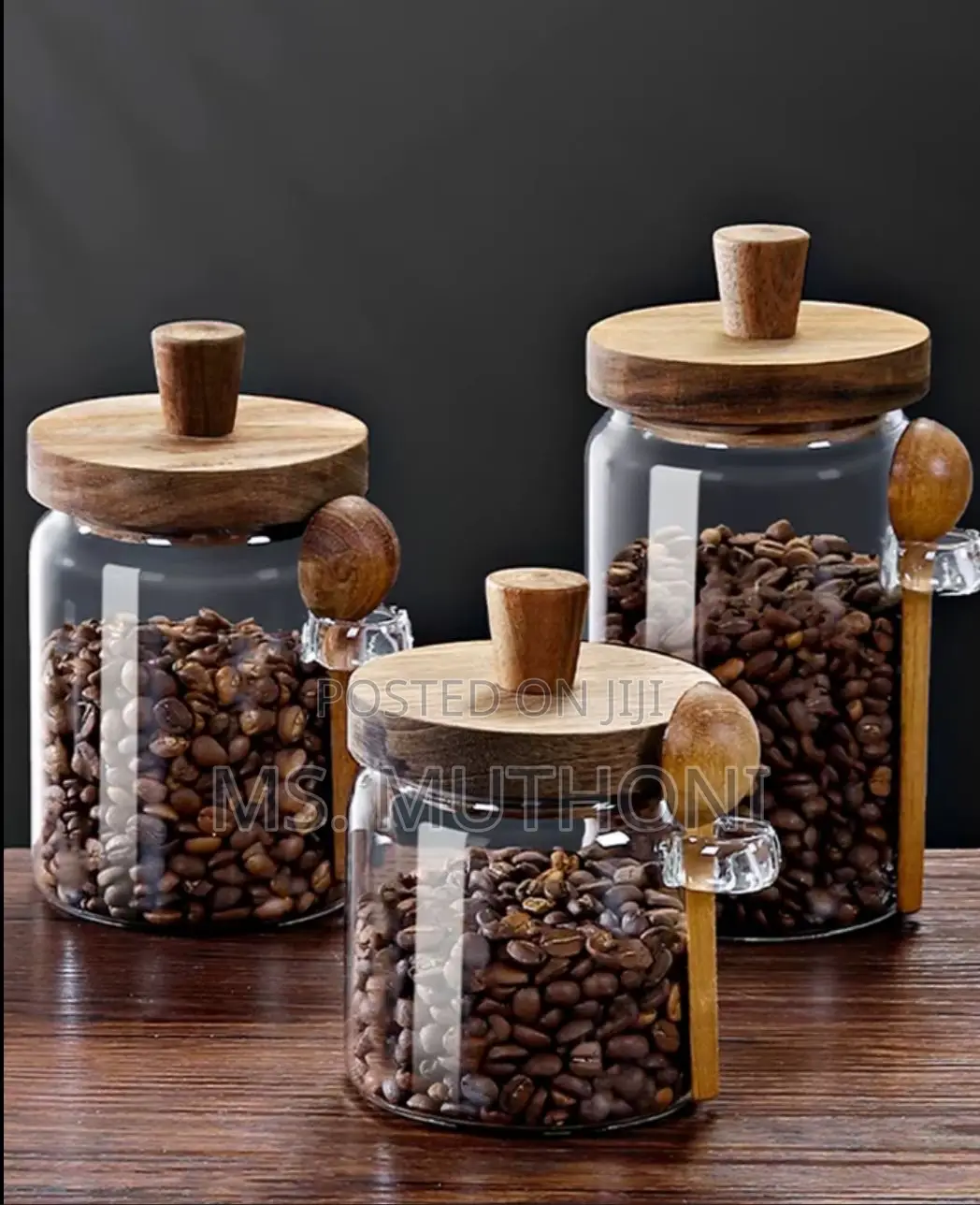 3 Clear Glass Jar With Bamboo Lid Sooons