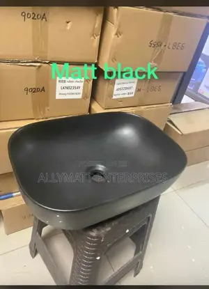 Matt Black Counter Top Ceramic Sink