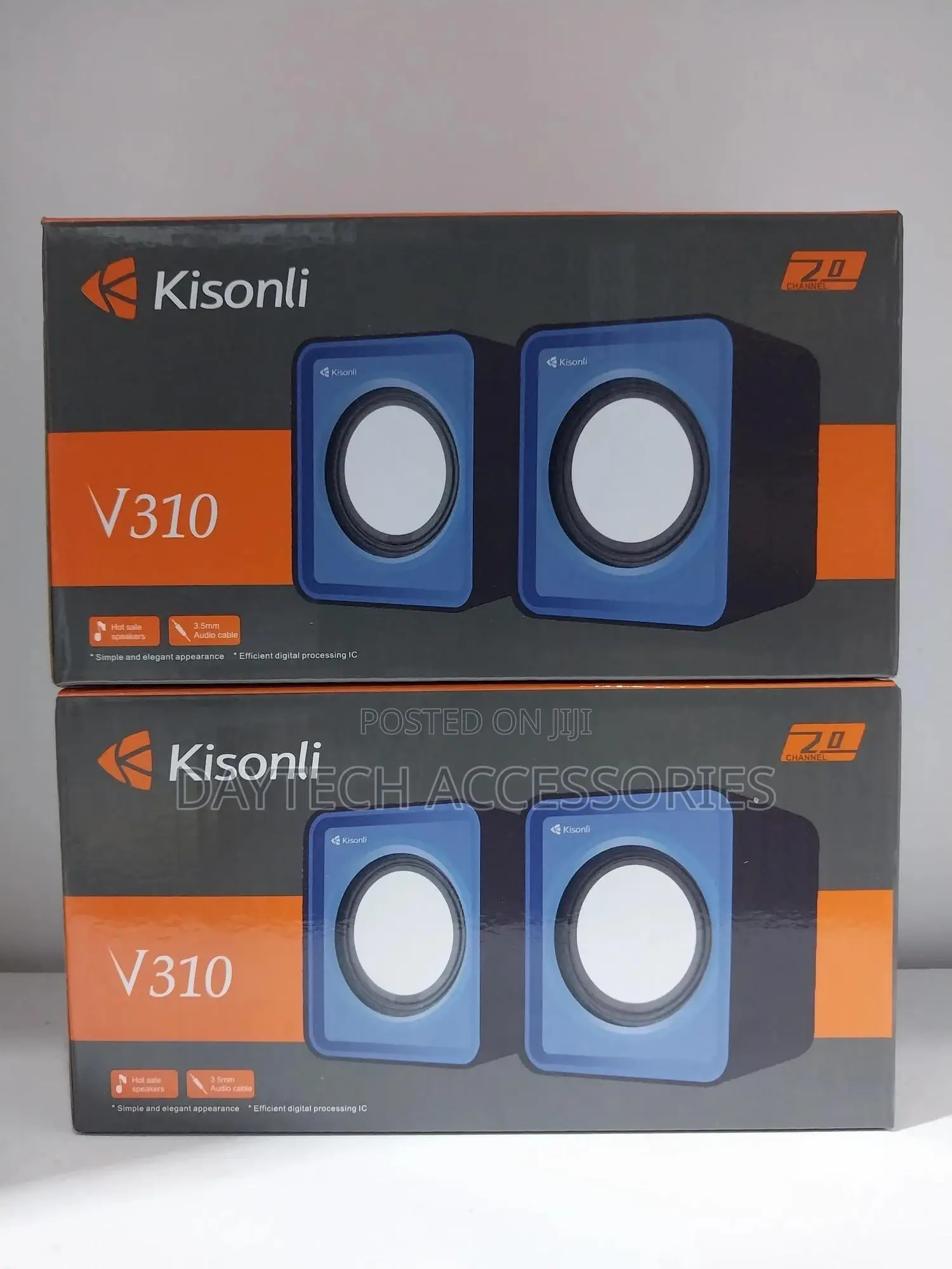Kisonli 310 Wired Black Square Computer Speakers