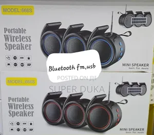 Wireless Speaker 666S Bluetooth Fm Solar Rechargeable Radio