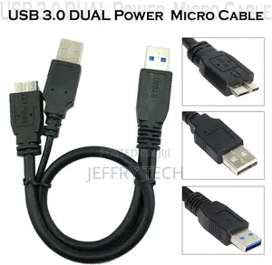 Hard Disk Cable 2x1 USB 3.0 DUAL Power Y Shape 2 Type a To