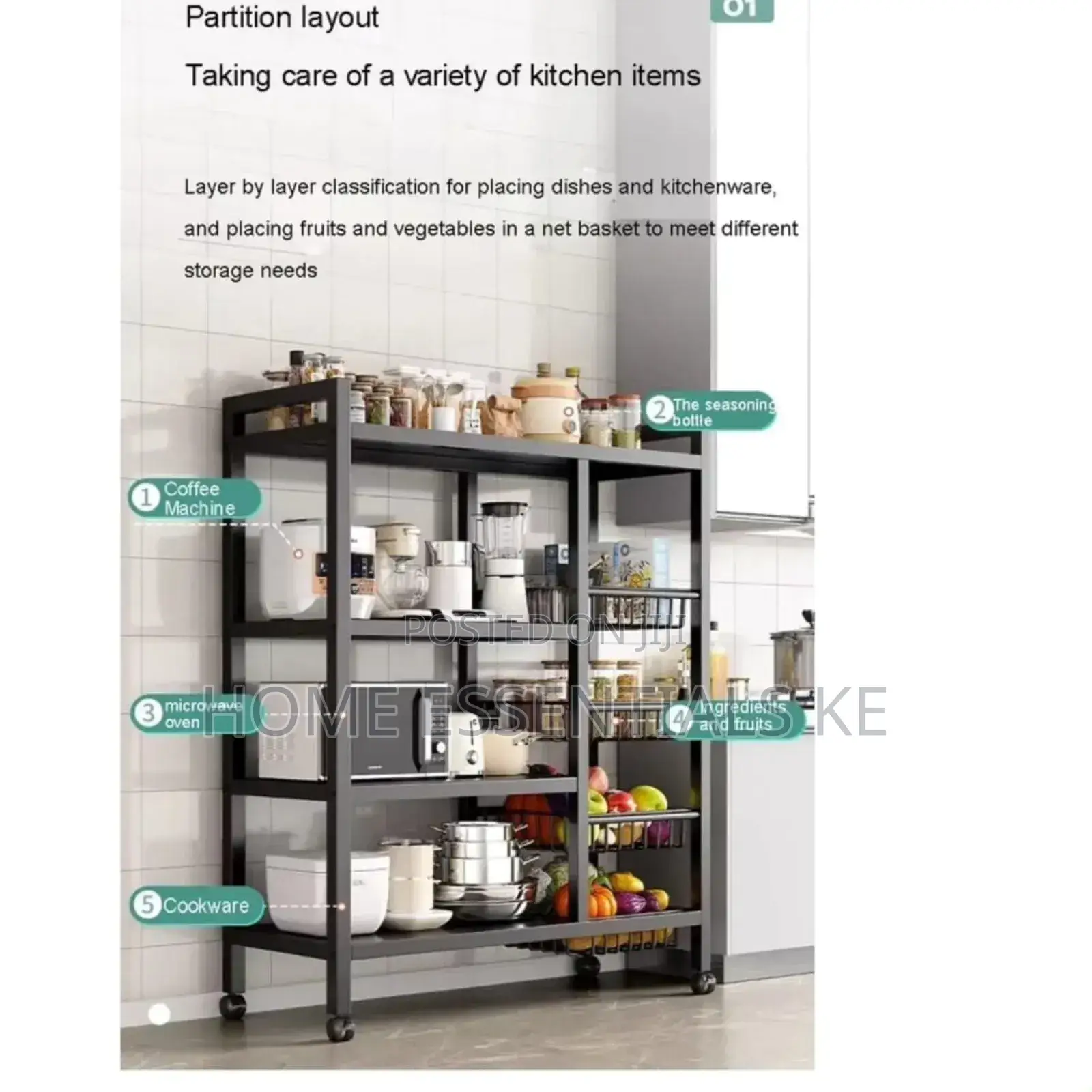 Multifunctional Strong Metallic Kitchen Rack