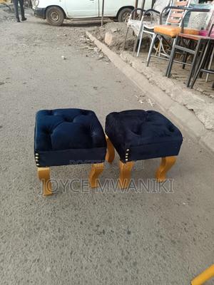 Pedicure Stools, Black Velvet - main view