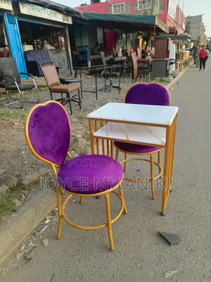 Manicure Set, With Purple Seats and Marble Tabl 