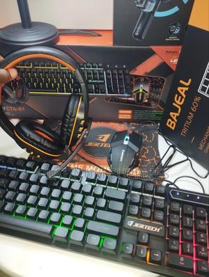 Gaming Keyboard Mouse Compo 4 in 1 Set Pad Headphone for Gam
