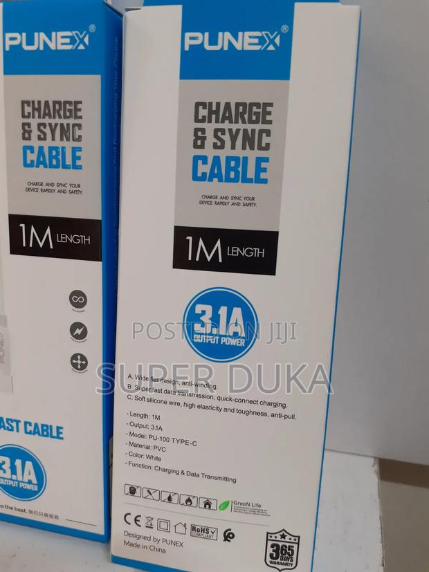 Type C Fast Charger Cable.Punex Charge Sync Data Cable.