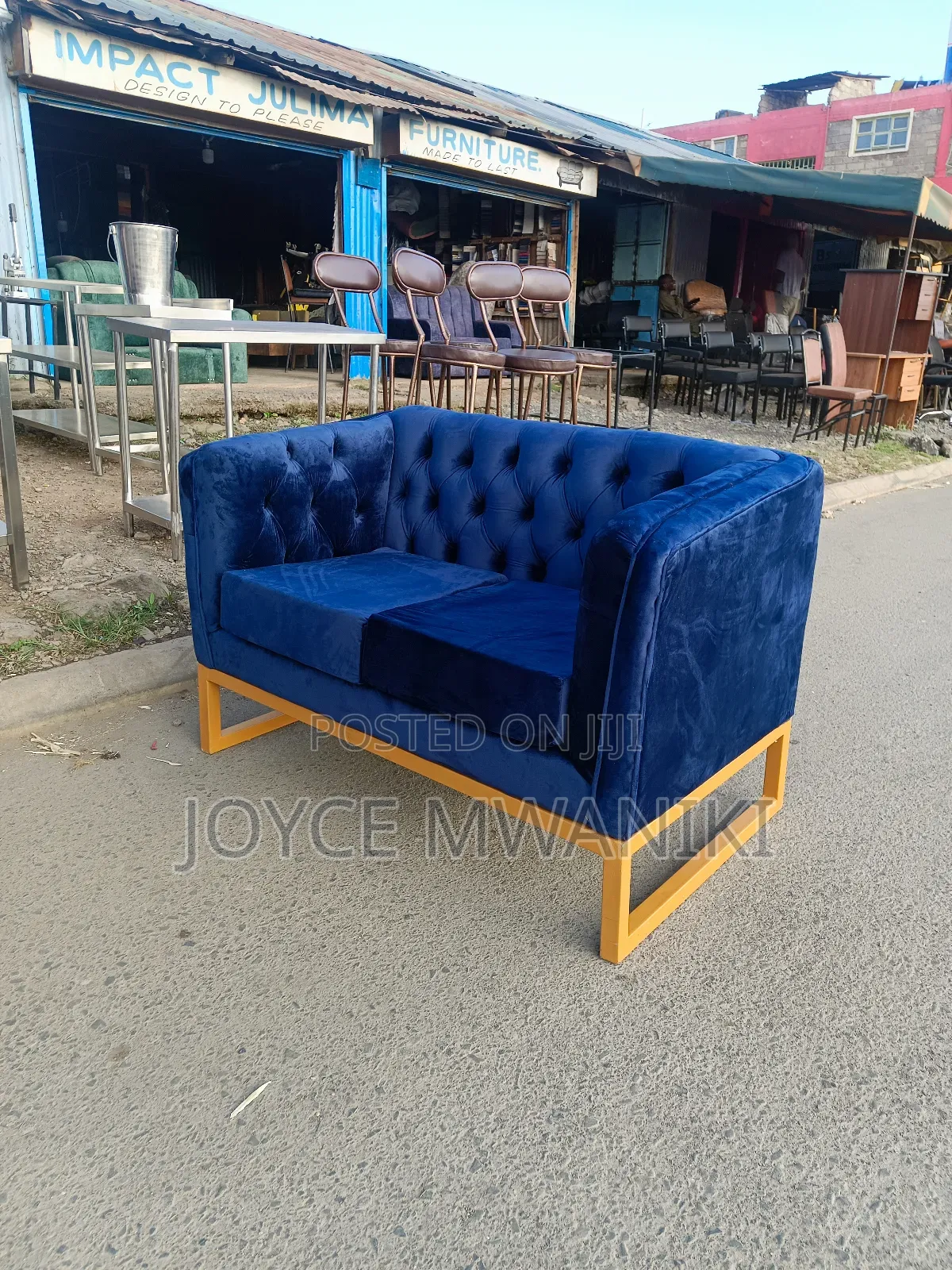 Vip Sofa or Couch for Restaurant, 2 Seater Blue 