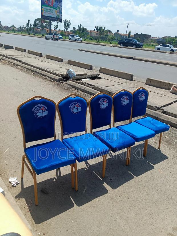 Conference Church Chairs, Blue With Branding  - thumbnail 2
